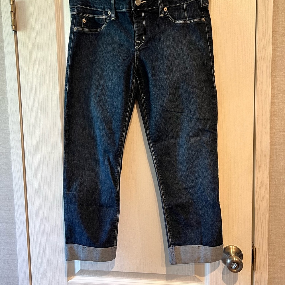 White House Black Market Blue Ankle Cropped Jeans
